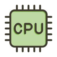 Cpu Vector Thick Line Filled Colors Icon For Personal And Commercial Use.