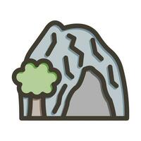 Cave Vector Thick Line Filled Colors Icon For Personal And Commercial Use.