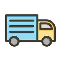 Truck Vector Thick Line Filled Colors Icon For Personal And Commercial Use.