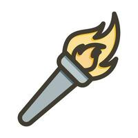 Torch Vector Thick Line Filled Colors Icon For Personal And Commercial Use.