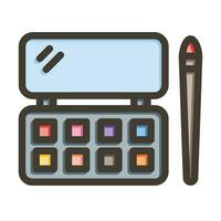 maquillaje equipo vector grueso línea lleno colores icono para personal y comercial usar.