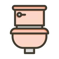 Toilet Vector Thick Line Filled Colors Icon For Personal And Commercial Use.