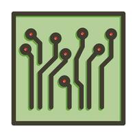 Circuit Vector Thick Line Filled Colors Icon For Personal And Commercial Use.