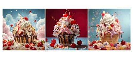 dessert sundae food texture background photo