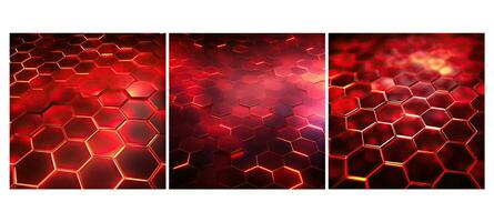 abstract red light hexagon background photo