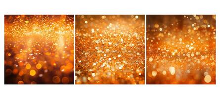 luminous orange glitter light background photo