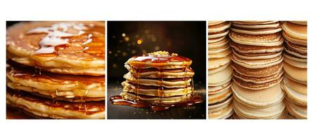 breakfast pancake stack food texture background photo