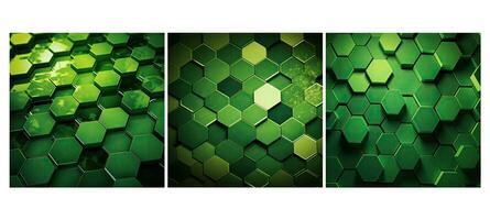 abstract green hexagon background photo