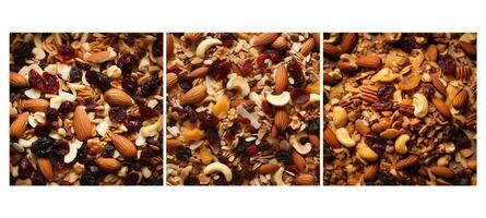 breakfast granola food texture background photo