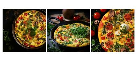 egg frittata food texture background photo