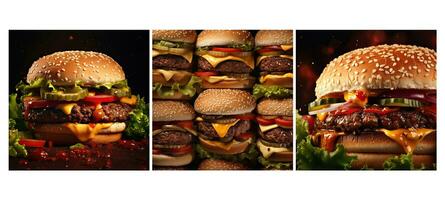 beef burger food texture background photo