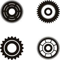 Gear Wheel Shape Set. Flat Design. Isolated on White Background vector