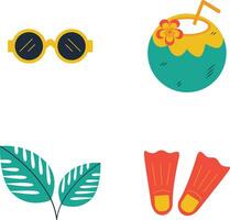 Beach Summer Holiday Simple Design Element with Trendy Concept. Vector Illustration