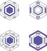 Hexagon Futuristic Hud Frame Shape. Digital Technology Design. Vector Illustration