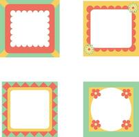 Minimalist Pop Frame Geometric Shape. Retro Design Style. Isolated Vector