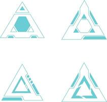 Futuristic Hud Triangle Geometric Shape. Digital Technology Design. Vector Illustration