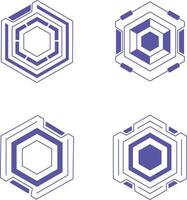 Hexagon Futuristic Hud Frame Shape. Digital Technology Design. Vector Illustration