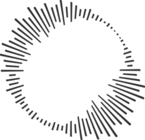 cercle du son vague. l'audio la musique égaliseur. rond circulaire icône. spectre radial modèle et la fréquence Cadre png