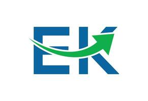 Alphabet initial EK letter logo design, Vector design template