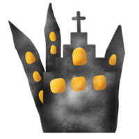 Halloween castle isolated with transparent background. The clip art of the castle. png