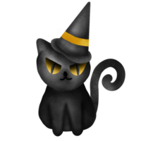 ilustración de un feroz negro gato. png