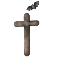 Illustration of halloween Christian Cross. png