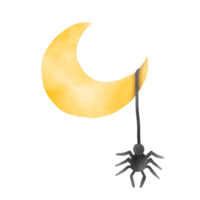 Halloween moon with spider. png