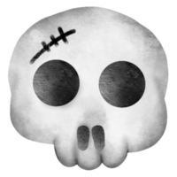 halloween decoratie met een griezelig schedel. png
