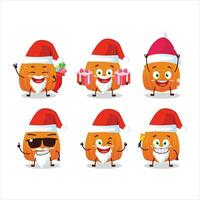 Papa Noel claus emoticones con nuevo calabaza dibujos animados personaje vector