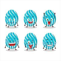 Cartoon character of cyan easter egg with smile expression vector