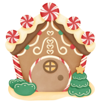 Watercolor gingerbread for invitation and greetings in happy season png