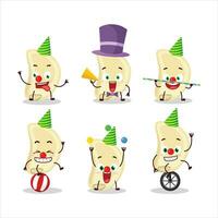 Cartoon character of slice of garlic with various circus shows vector