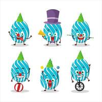 Cartoon character of cyan easter egg with various circus shows vector