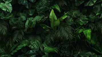 Dense tropical jungle, tile background, AI generated photo