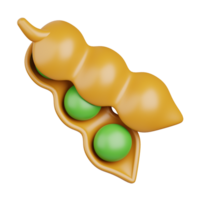 3d le rendu soja isolé utile pour nourriture, allergène, allergie, maladie et antigène conception élément png