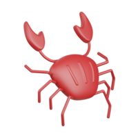 3d le rendu Crabe isolé utile pour nourriture, allergène, allergie, maladie et antigène conception élément png