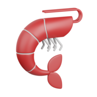 3d tolkning räka isolerat användbar för mat, allergen, allergi, sjukdom och antigen design element png