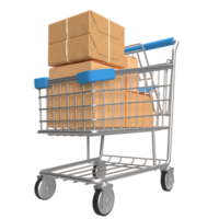 The shopping trolley 3d png image