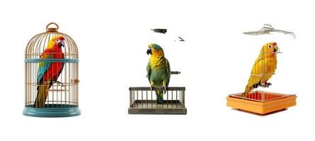 bird parrot in cage animal photo