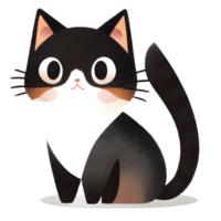 mignonne noir chat ai génératif png