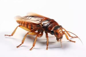 A cockroach isolated on white background. Cockroach. Generative Ai photo