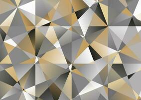 abstract gold and grey low poly design background vector