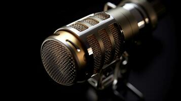 un Condensador mic para estudio grabación voz. micrófono. generativo ai foto
