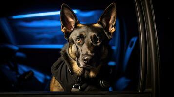 un inteligente policía perro. policía perro. oledor perro. generativo ai foto