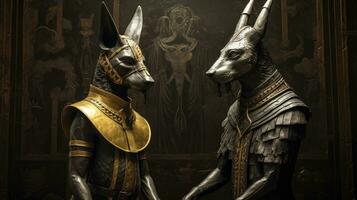 Anubis and Horus. Generative Ai photo