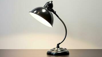 Vintage black desk lamp isolated on white background. Idea for interior design. Generative Ai photo