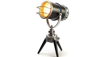 Vintage black desk lamp isolated on white background. Idea for interior design. Generative Ai photo