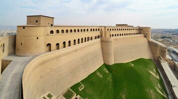 Erbil ciudadela, histórico turista edificio, la unesco arquitectónico fondo. ai generado. foto