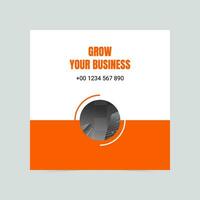 Orange modern company business development social media cover template vector