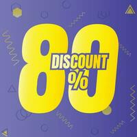 80 percent discount deal sign icon, 80 percent special offer discount vector, 80 percent sale price reduction offer design, Friday shopping sale discount percentage icon design vector